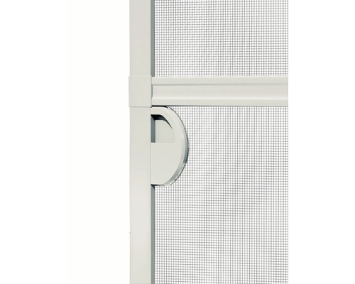 Detalj av en insektsdörr med handtag och galler