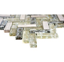 Mosaik glas fiskben XIC HB1552 grå grön struktur blank 26,3x29,3 cm
