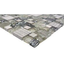 Mosaikplatta av glas och natursten