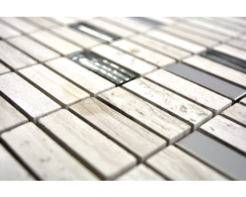 Mosaikplattor med sten- och metallelement