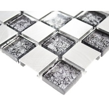 Fyrkantig mosaikplatta av glas och aluminium