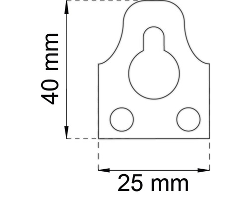 Mått på en upphängningsanordning: 40 millimeter gånger 25 millimeter.
