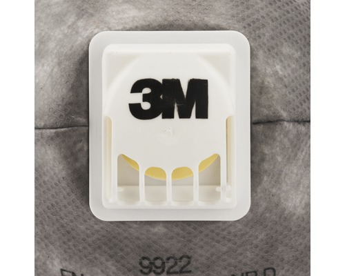 3M logotyp på ett andningsskydd