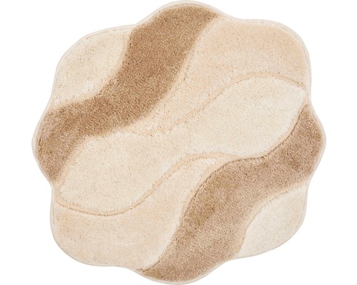 Beige badrumsmatta med vågigt mönster
