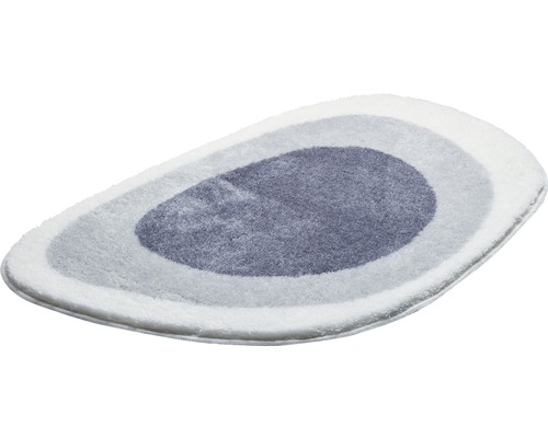 Oval badrumsmatta med randigt mönster