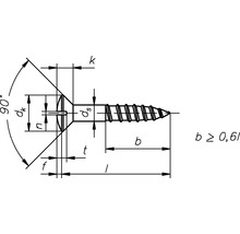 Kullerförsänkt träskruv DRESSELHAUS med mejselspår DIN95 galvaniserad förzinkad 4,5x45mm