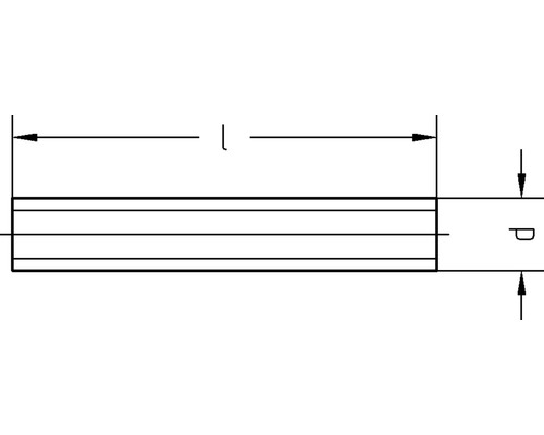 Skiss av en balk med längdangivelse