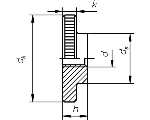 Teknisk ritning av en komponent med dimensioner