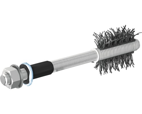 Rengöringsverktyg med borste, skruv, mutter och tätning