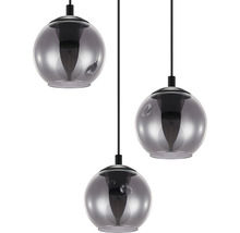 Taklampa med tre lampor och runda glasskärmar