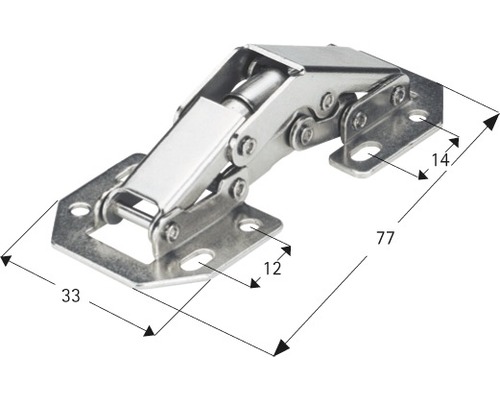 Möbelskåpsgångjärn med måttangivelser