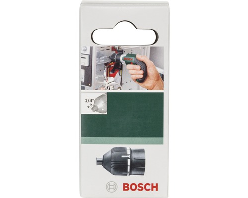 Bosch Logo. Bild av en borr med borrchuck på förpackningen.