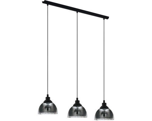 Taklampa med tre lampor och glasskärmar