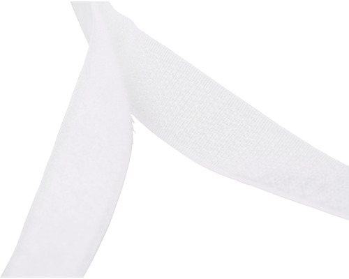 Närbild av ett vitt kardborrband