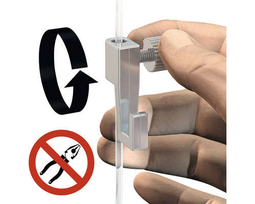 Montering av bildhängningssystem med roterande rörelse och symbolen: Använd inte tång