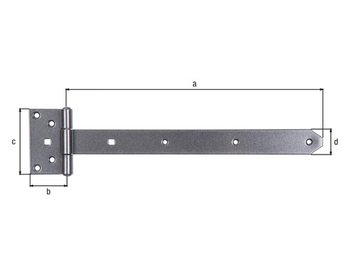 T-band med måttangivelser för produktens dimensioner