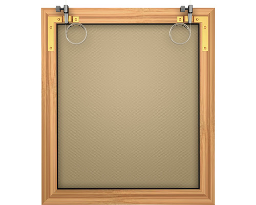 Träram med upphängningssystem för bilder och foton