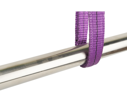 Lyftsele av textilväv runt en metallstång