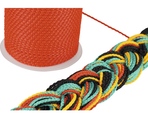 Polyestersnöre på rulle och flätat rep