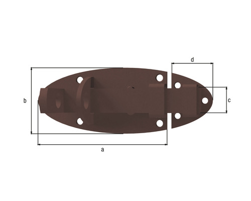 Illustration av en dörrlås med storleksinformation
