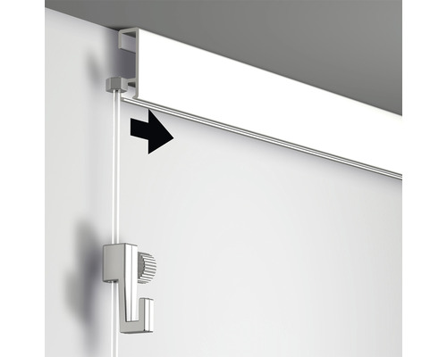 Montering av en galleriskena med upphängningsset i taket