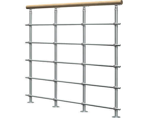 Räcke av trä och metall