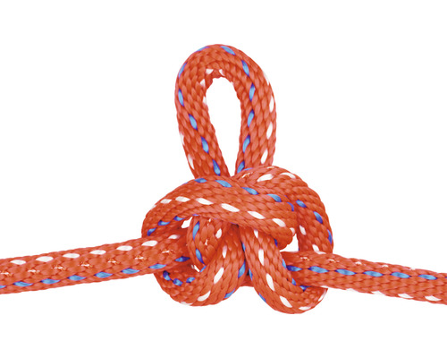 Orangefärgat rep med knut och ögla