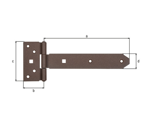 Bild av ett dörrband med måttangivelser