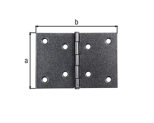 Mått på en gångjärn med borrhål