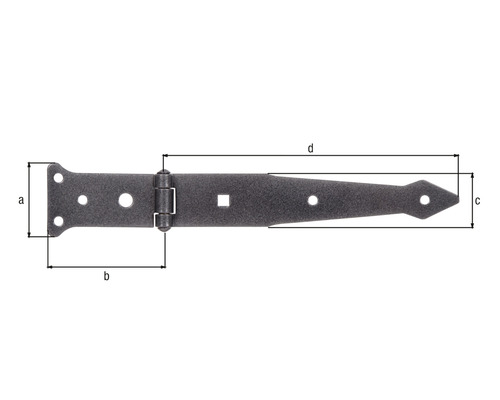 Bild av en grindhake med måttangivelser.