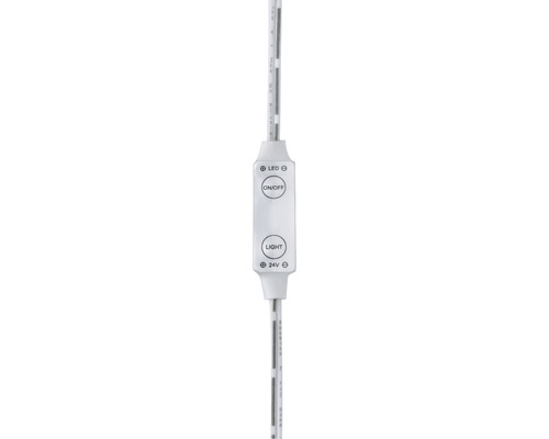LED-ljusslinga med kontroller för på/av, ljusstyrka och 24 volt