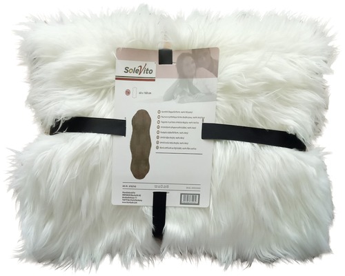 Fuskpälspläd i vitt, 60 x 100 cm