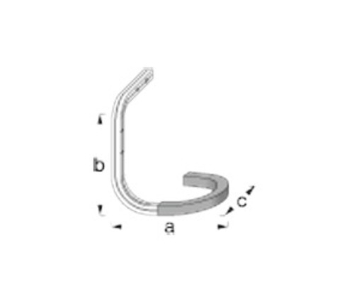 Bild av ett rörböjstycke med måtten a, b och c
