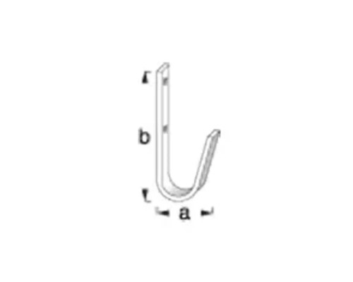 Metallkrok med måttangivelser