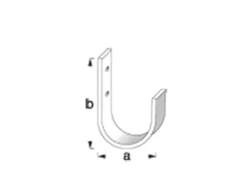 Schematisk representation av en rörklammerbygel med mått