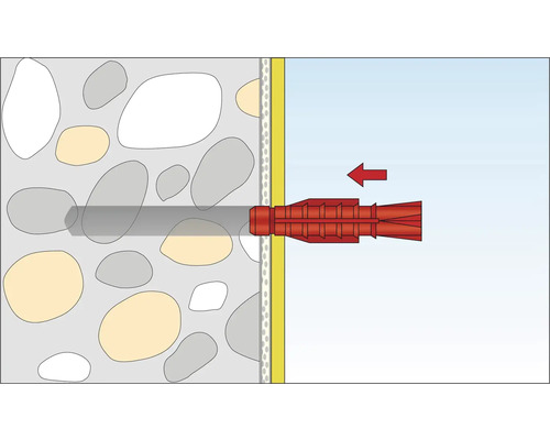 Illustration av en pluggmontering i en vägg