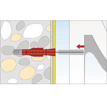 Illustration av en pluggfästning i en vägg