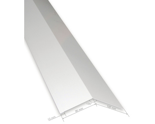 Vinkelprofil med måtten 10 mm, 90 mm och 108 mm med en vinkel på 135 grader