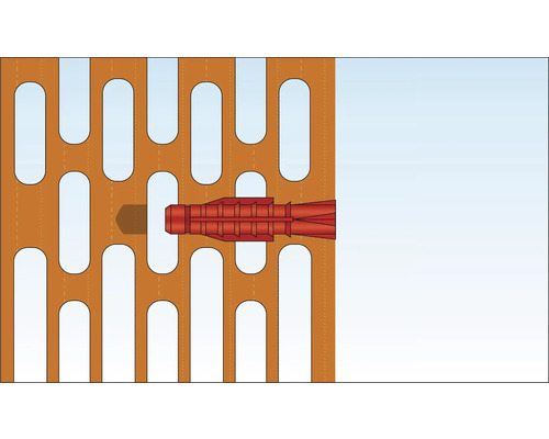 Plugg i ett perforerat tegel
