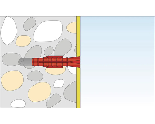 Illustration av en pluggmontering i en vägg