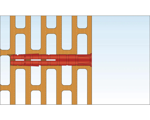 Plugg i plast i tegelvägg