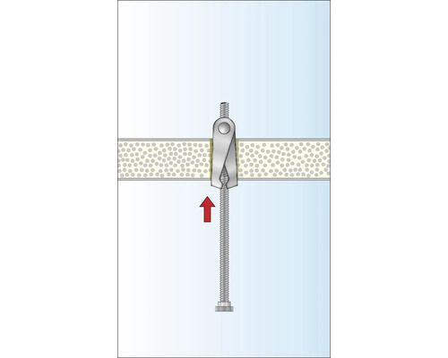 Vippankare i en gipsvägg med riktningspil