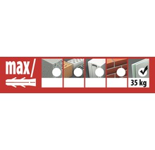 Maximal belastning på 35 kilogram