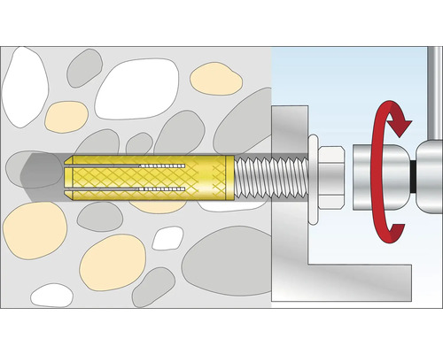 Illustration av en ankarbult med rotation