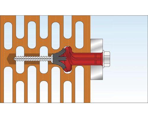Illustration av en expander med skruv i en vägg