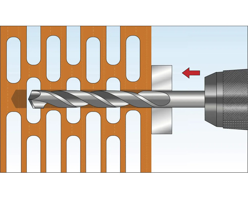Metallborr borrar genom en guide
