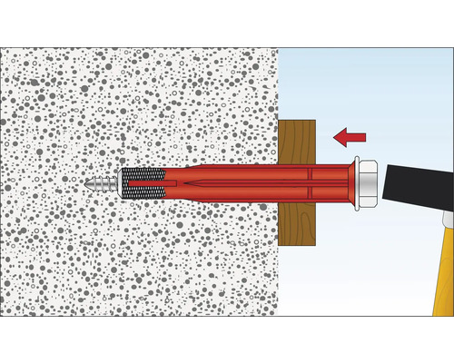 Illustration av en slagpluggsinstallation i en vägg