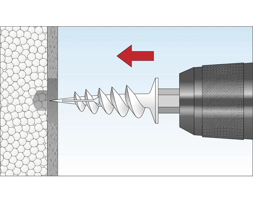 Borrmaskin skruvar en skruv i en vägg