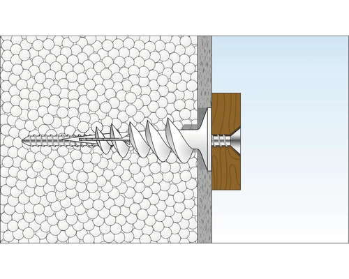 Fästning av en skruv med plugg i en vägg