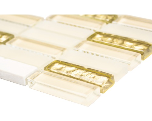 Mosaikplatta av glas och natursten